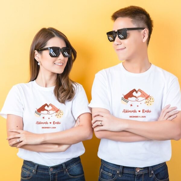 Custom Couple T-shirts- Custom Text Matching T-Shirts