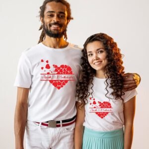 Custom Couple T-shirts - Dynamic Duo Couple T-Shirts