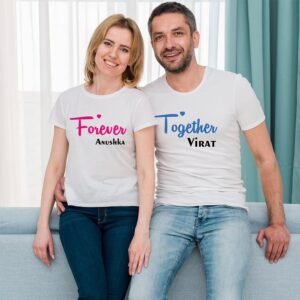 Custom Couple T-shirts - Heartbeat Love Matching T-Shirts