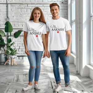 custom name couple t-shirts