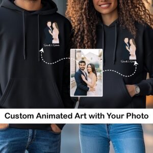 Customized Flatley and line art couple hoodies