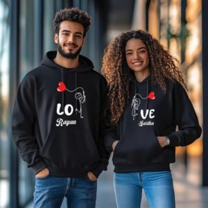 "Cute Couple Hoodies with Custom Designs"