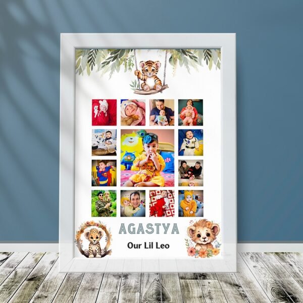 Baby Birthday Photo Collage - Personalized Wall Frame Gift - Image 2