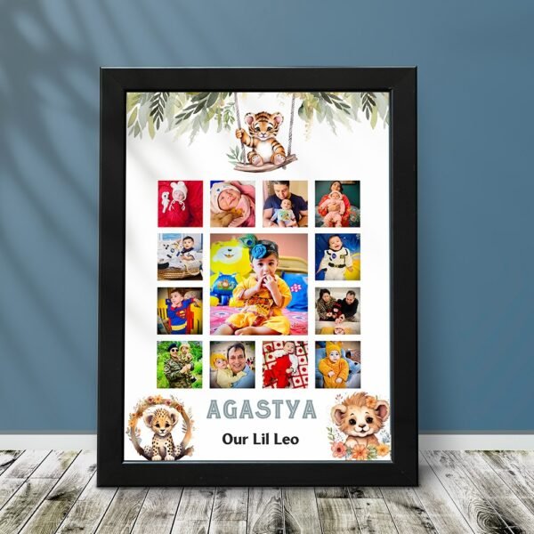 Baby Birthday Photo Collage - Personalized Wall Frame Gift - Image 3