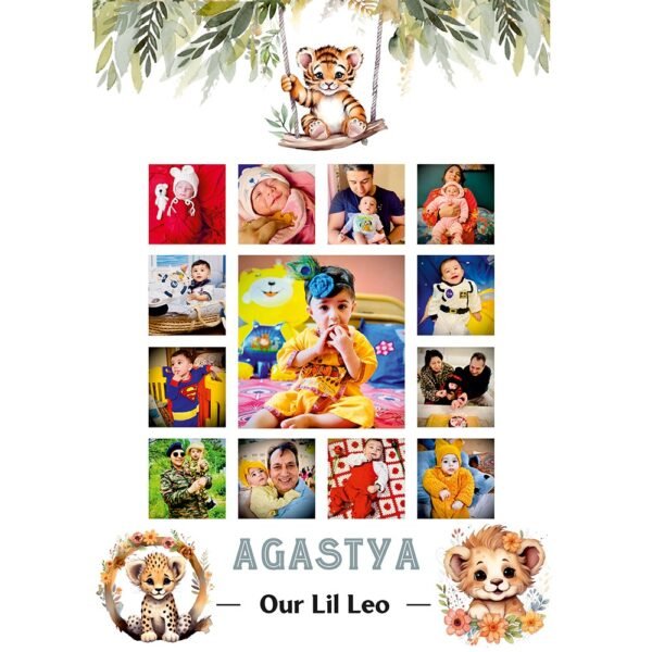 Baby Birthday Photo Collage - Personalized Wall Frame Gift