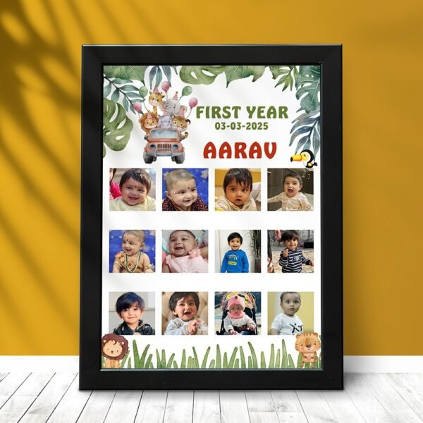 Personalized Baby Photo Collage Frame - Birthday Keepsake - Image 3