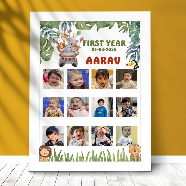Personalized Baby Photo Collage Frame - Birthday Keepsake - Image 2