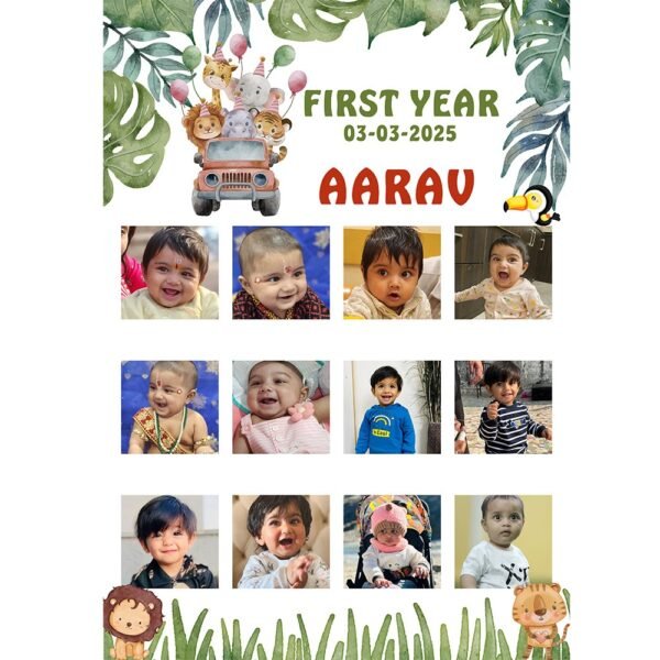 Personalized Baby Photo Collage Frame - Birthday Keepsake