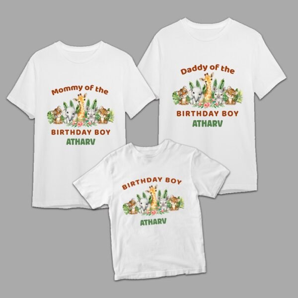 Custom Family Jungle Adventure Birthday T-Shirt Designs