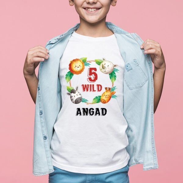 Cute Jungle Animals Birthday T-Shirt for Kids