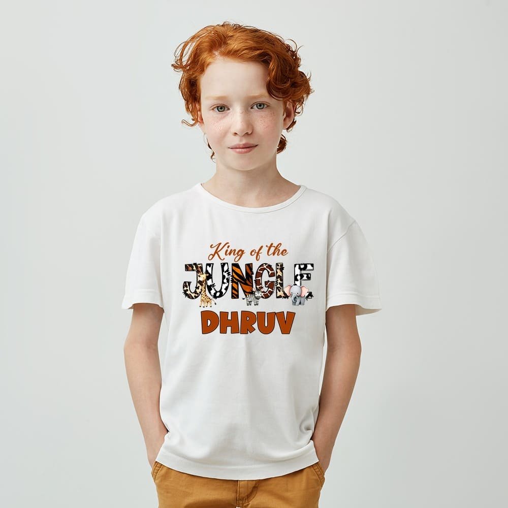 Jungle King Birthday T-Shirt for Little Kids