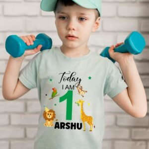 Personalized Wild One Jungle Safari Birthday Kids T-Shirt