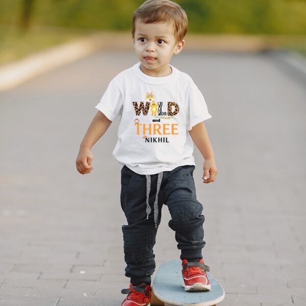 Kids Jungle Birthday T-Shirt with Custom Design