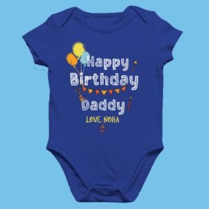Custom Baby Bodysuit – Birthday Wishes for Dad from Little One
