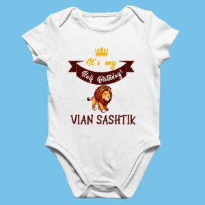 Half Birthday Baby Romper – 6 Months Custom Outfit