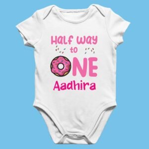 Custom Half Birthday Romper – Baby 6 Months Outfit