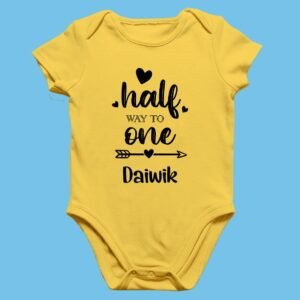 Personalized Half Birthday Romper – 6 Month Baby
