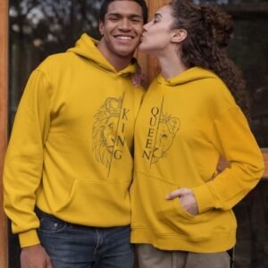 Personalized Couple Hoodies – Name & Year Set