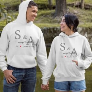 Customized Couple Name Hoodies- Wedding Date Hoodies