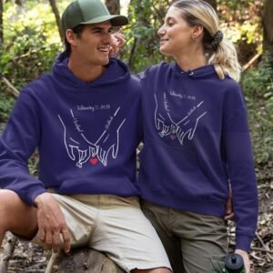 Name & Date Couple Hoodies – Custom Matching Set