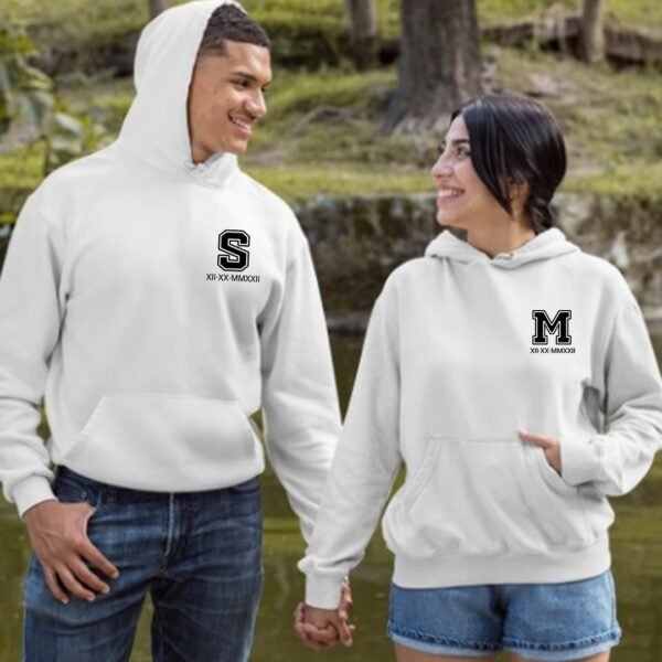 Custom Couple Hoodies – Matching Name Design