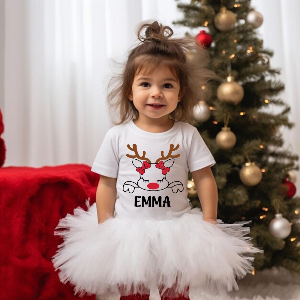 Cute Elf Design Custom Christmas Kids T-shirts