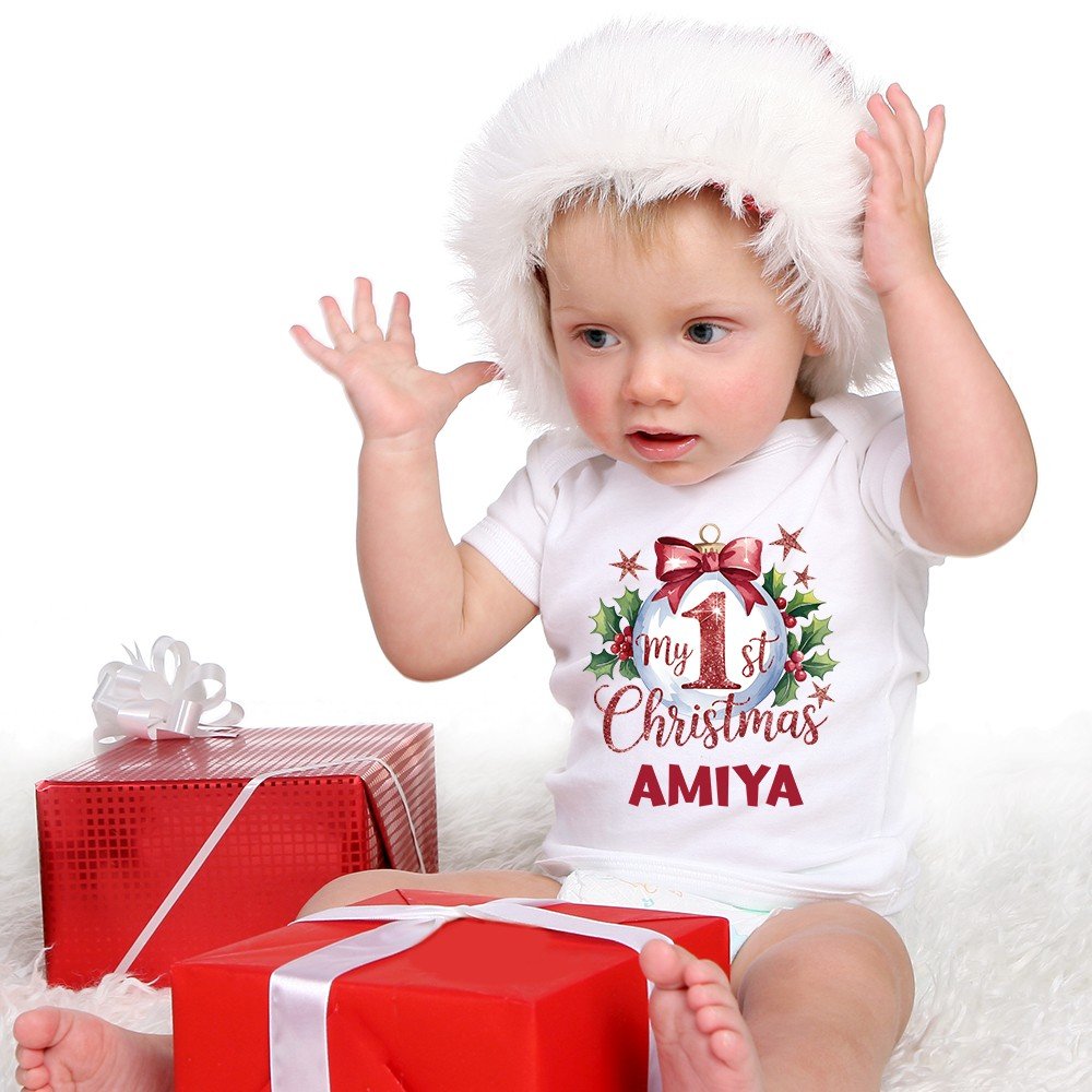 Baby First Christmas Customized Romper - Christmas Rompers