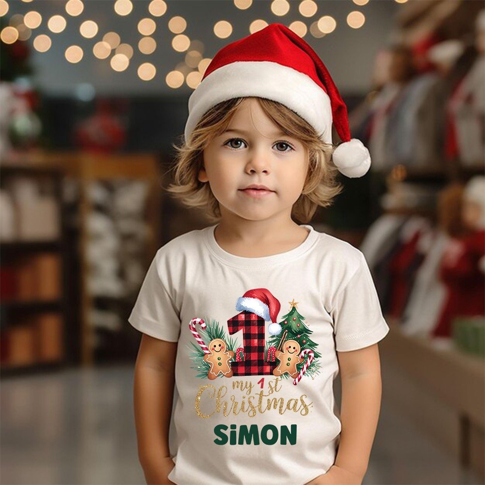 Customized Christmas Kids T-shirts - Christmas Name T-Shirt