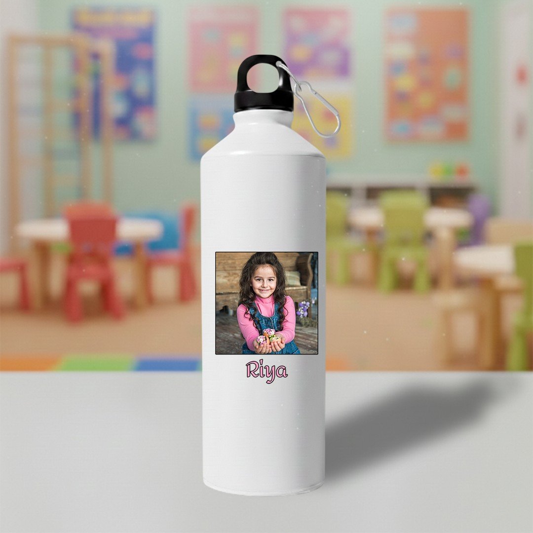 Personalized Photo Print Sipper Bottle with Custom Name