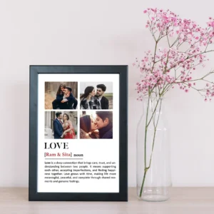 Romantic Couple Photo Frame Custom Name Print